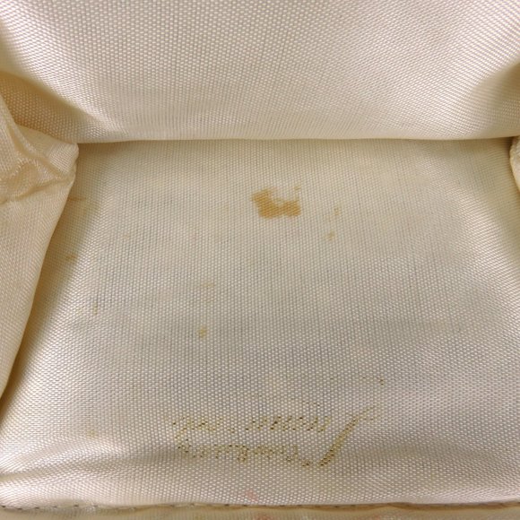 Lumured Corde Bead Evening Bag Ivory Wedding Vtg - Picture 7 of 8